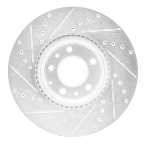 Mazda 6 Brake Rotor (1) - Front Right - R1 Concepts - Drilled & Slotted - Silver - `06-`07